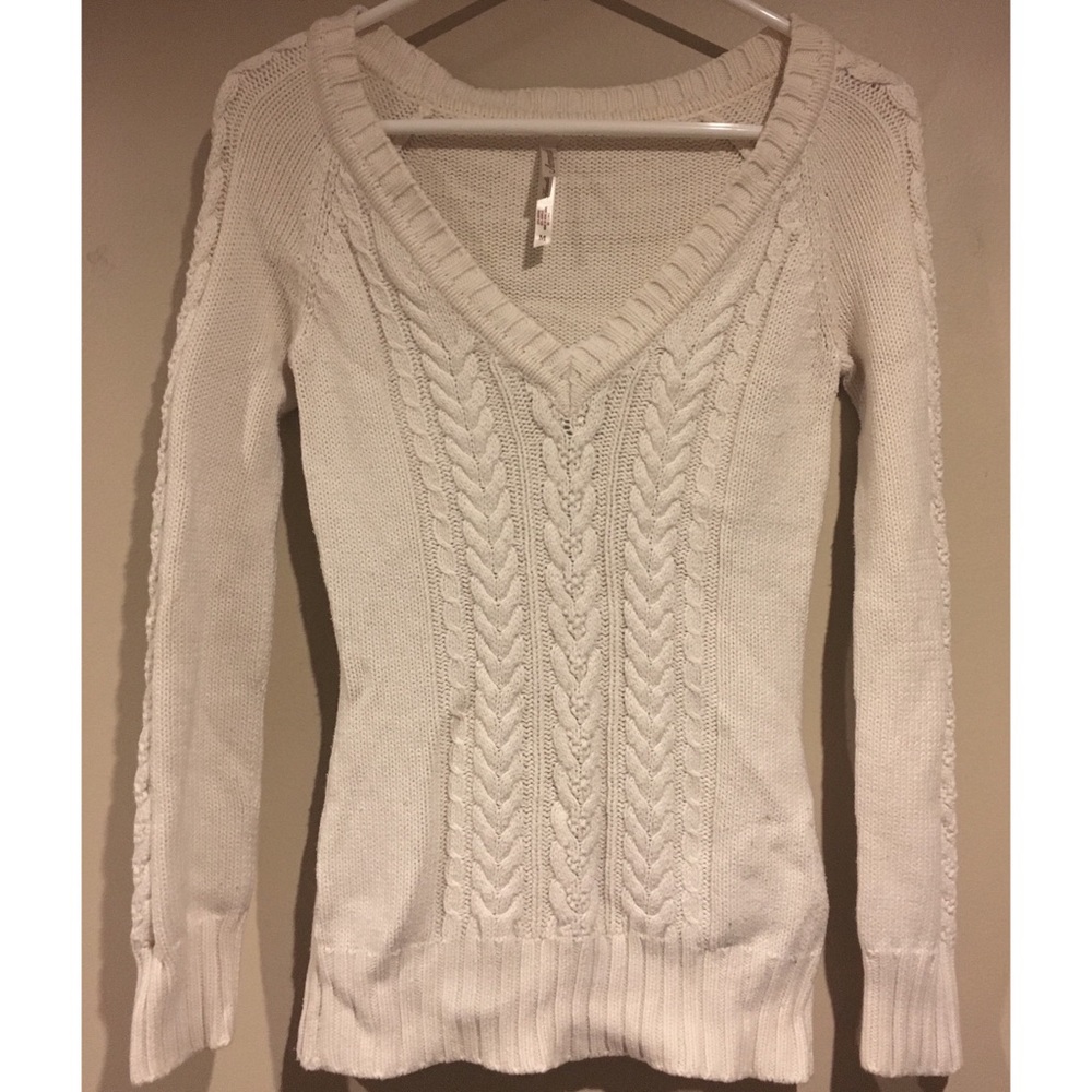 Cable Knit V-Neck Sweater